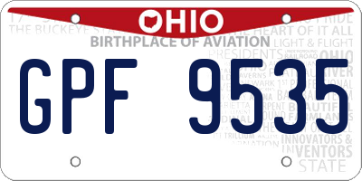 OH license plate GPF9535