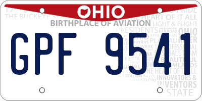 OH license plate GPF9541
