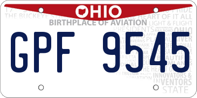 OH license plate GPF9545