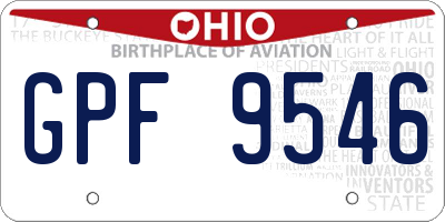 OH license plate GPF9546