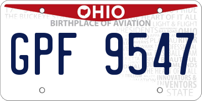 OH license plate GPF9547