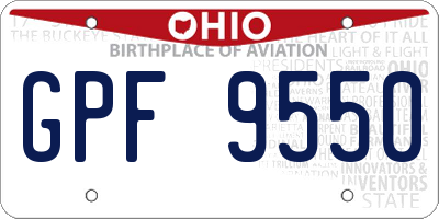 OH license plate GPF9550