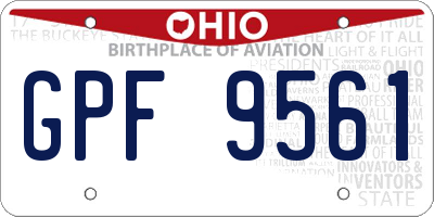 OH license plate GPF9561