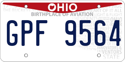 OH license plate GPF9564