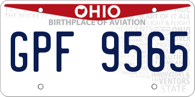 OH license plate GPF9565