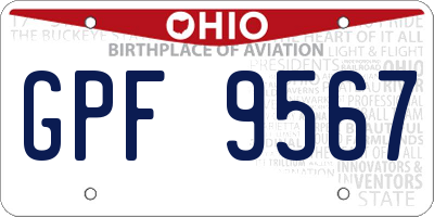 OH license plate GPF9567