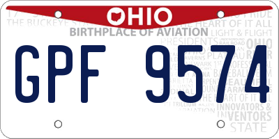 OH license plate GPF9574