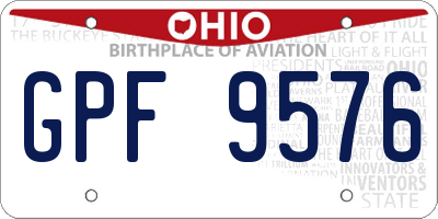 OH license plate GPF9576