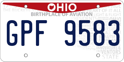 OH license plate GPF9583