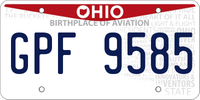 OH license plate GPF9585