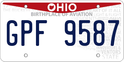 OH license plate GPF9587