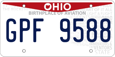 OH license plate GPF9588