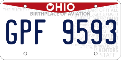 OH license plate GPF9593