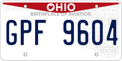OH license plate GPF9604