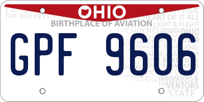 OH license plate GPF9606
