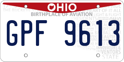OH license plate GPF9613