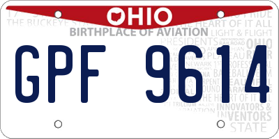 OH license plate GPF9614
