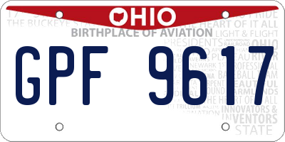 OH license plate GPF9617
