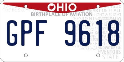 OH license plate GPF9618