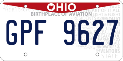 OH license plate GPF9627