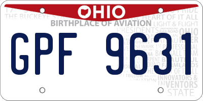 OH license plate GPF9631