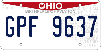 OH license plate GPF9637