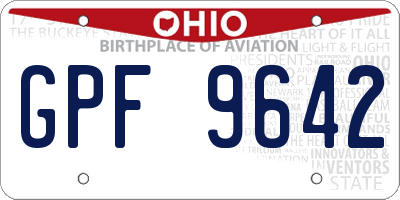 OH license plate GPF9642