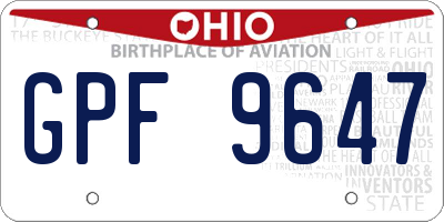 OH license plate GPF9647