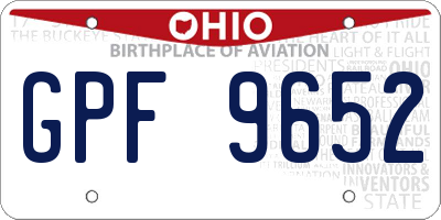 OH license plate GPF9652