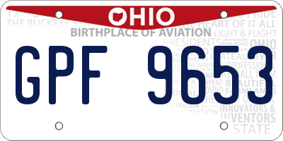 OH license plate GPF9653