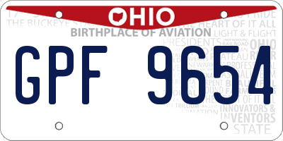 OH license plate GPF9654