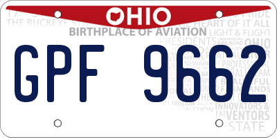 OH license plate GPF9662