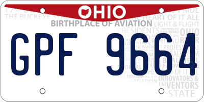 OH license plate GPF9664