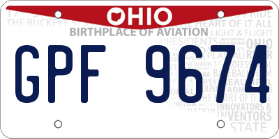 OH license plate GPF9674
