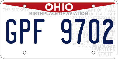 OH license plate GPF9702