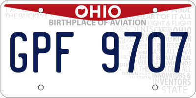 OH license plate GPF9707