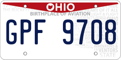 OH license plate GPF9708