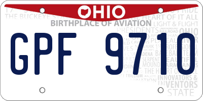 OH license plate GPF9710