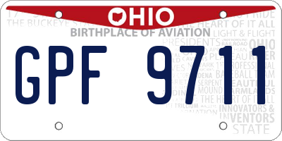 OH license plate GPF9711