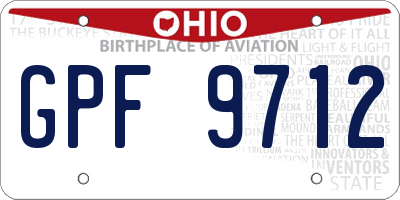 OH license plate GPF9712