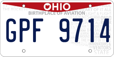 OH license plate GPF9714