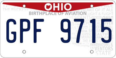 OH license plate GPF9715