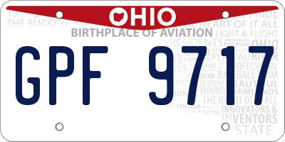 OH license plate GPF9717