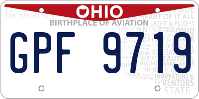 OH license plate GPF9719