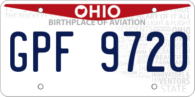 OH license plate GPF9720