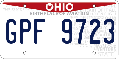 OH license plate GPF9723