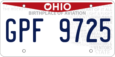 OH license plate GPF9725