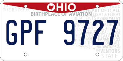 OH license plate GPF9727