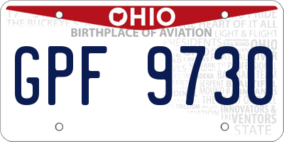 OH license plate GPF9730