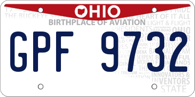OH license plate GPF9732